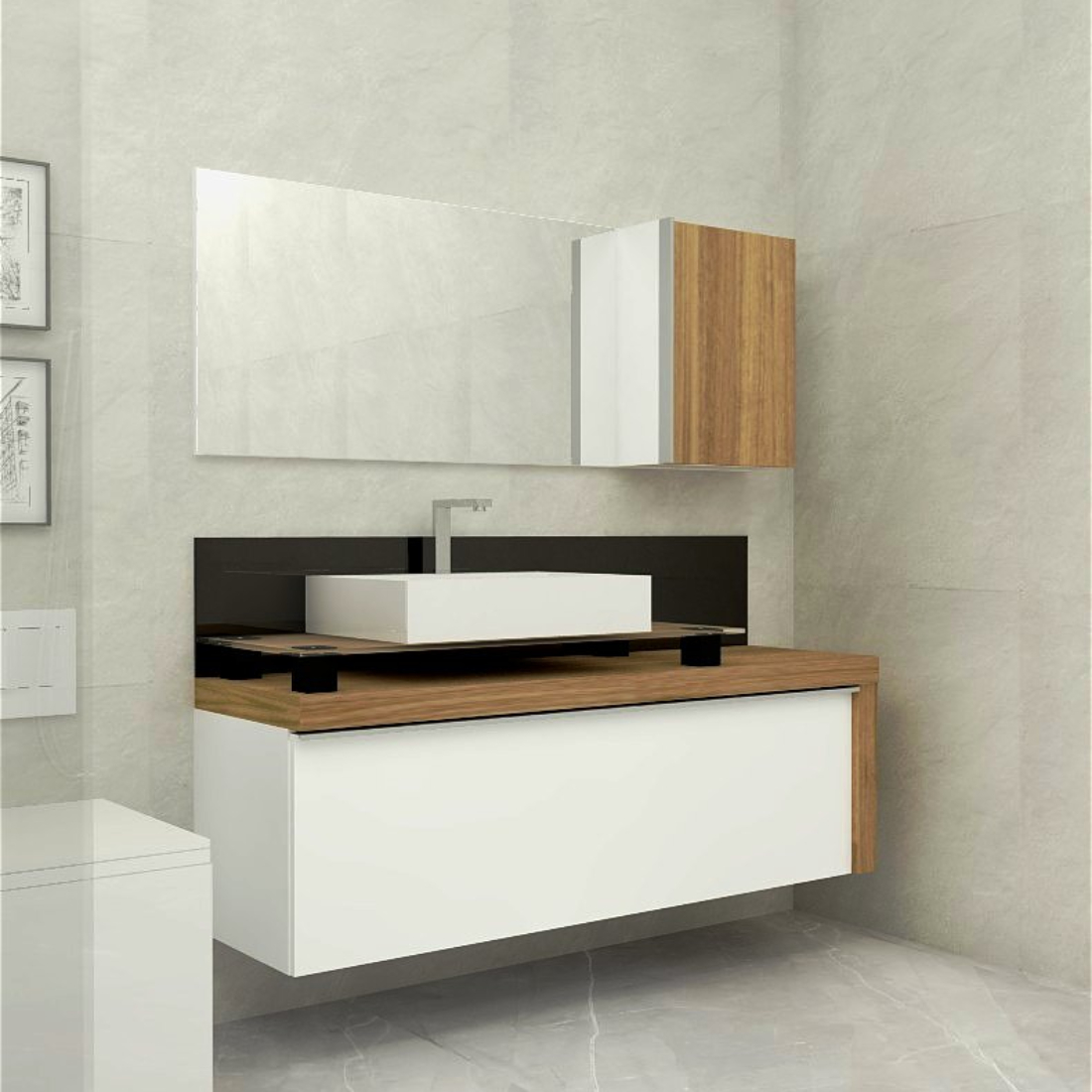 gabienete para banheiro 120cm Cristalo 120